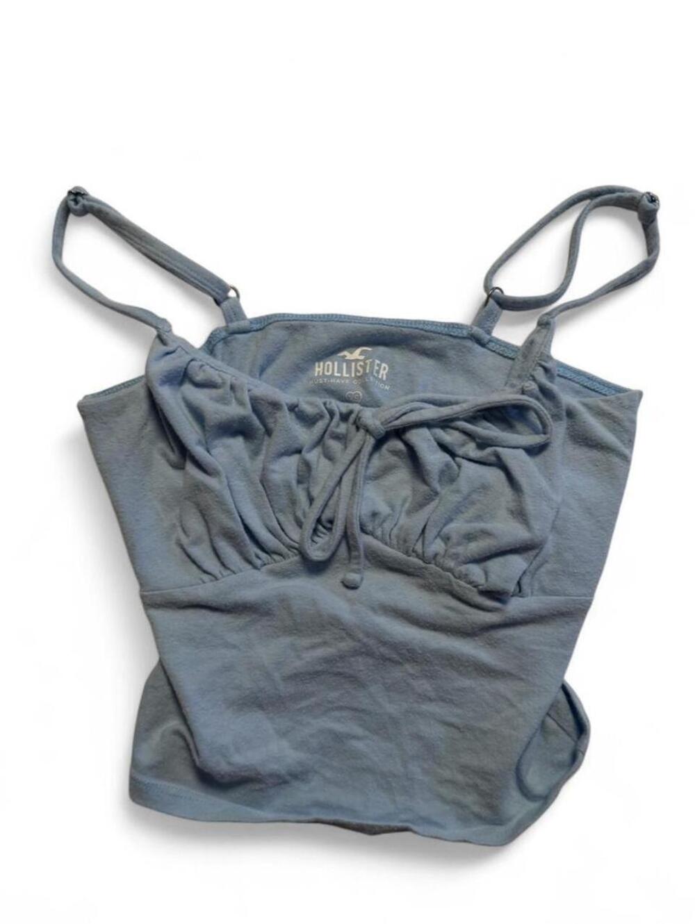 Hollister Must-Have Collection Y2K Light Blue Cropped Halter Top Size XS